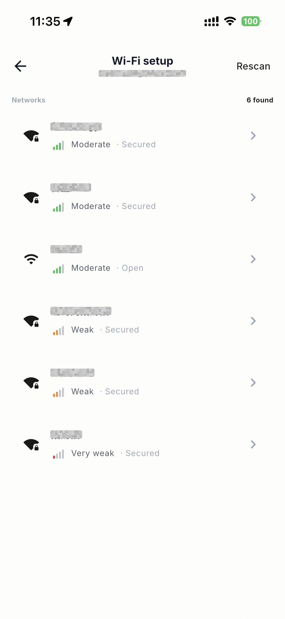 Select a Wi-Fi network for the charging station